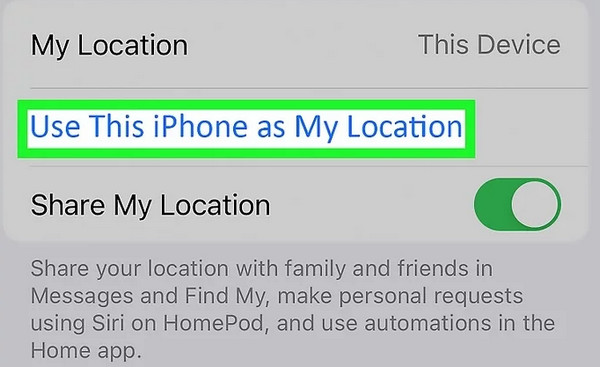 Sử dụng iPhone này làm vị trí của tôi