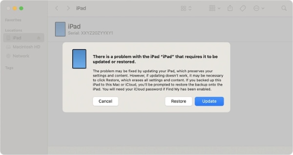 Λειτουργία ανάκτησης iPad Επαναφορά