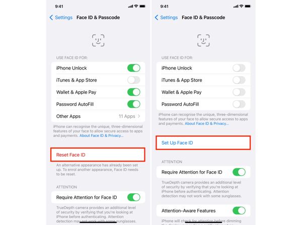 Сбросить Faceid