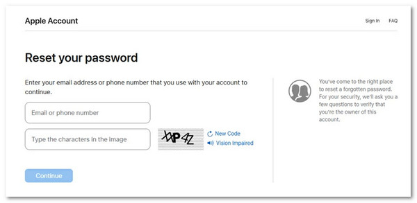 Using Apple iforgot Website