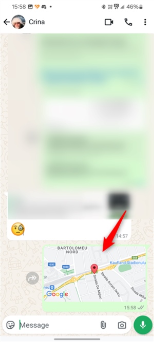 Whatsapp Проверить общее местоположение